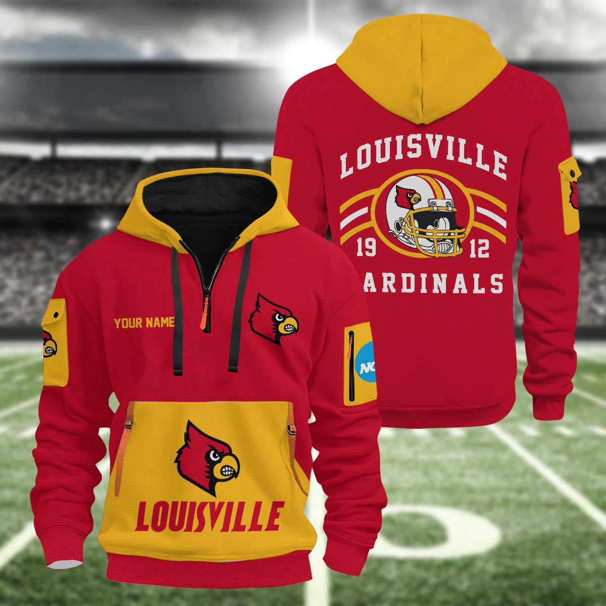 Sportswearmerch Louisville Cardinals NCAA Half Zip Hoodie Personalized For Fan