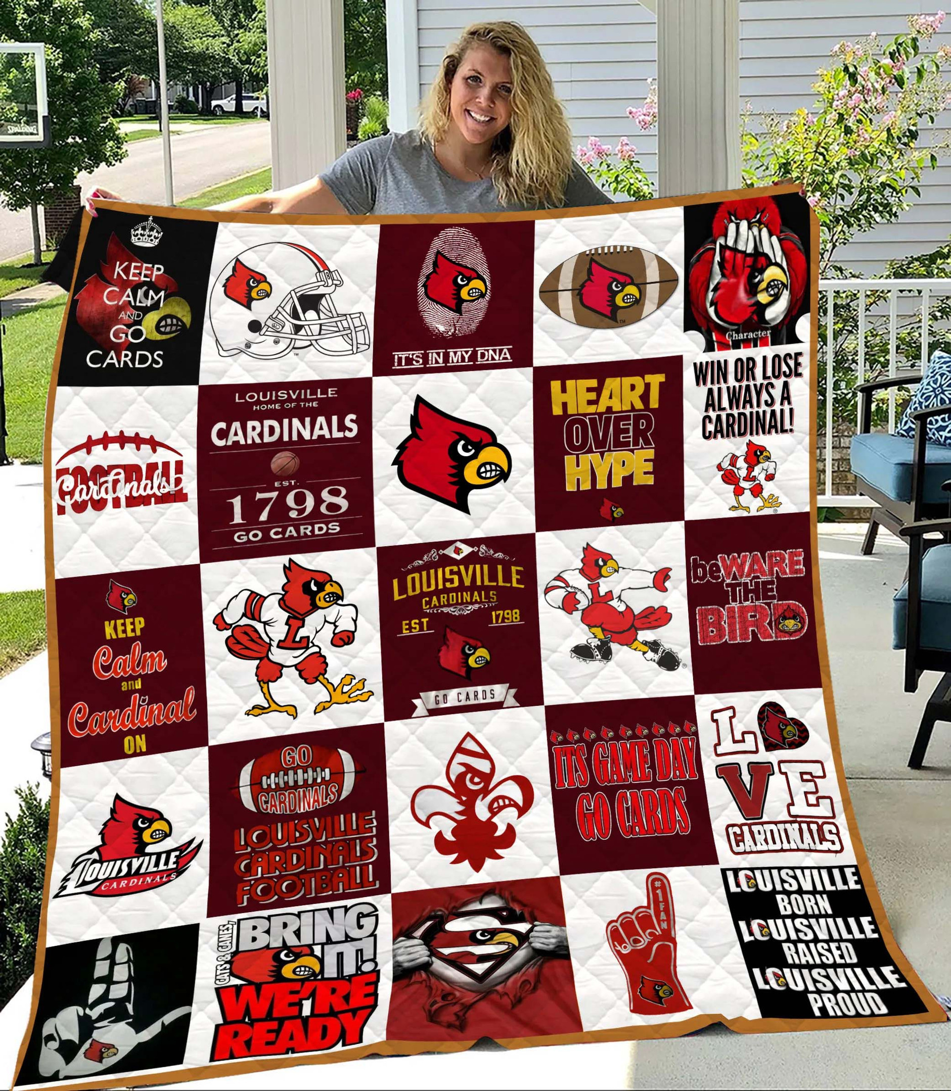 Sportswearmerch Louisville Cardinals NCAA Quilt Blanket For Fan