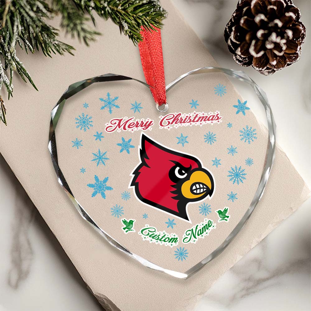 Sportswearmerch Louisville Cardinals NCAA x Christmas Glass Ornament Gift For Fans