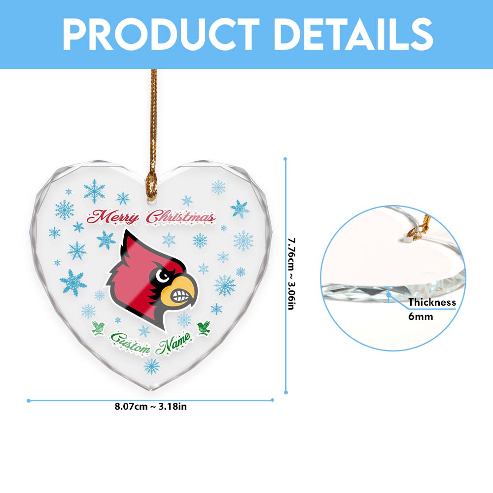 Sportswearmerch Louisville Cardinals NCAA x Christmas Glass Ornament Gift For Fans