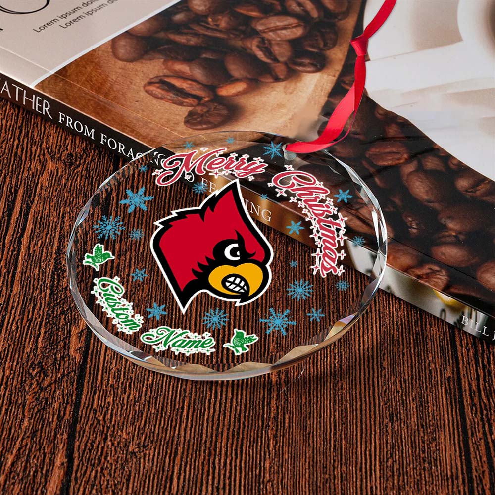 Sportswearmerch Louisville Cardinals NCAA x Christmas Glass Ornament Gift For Fans