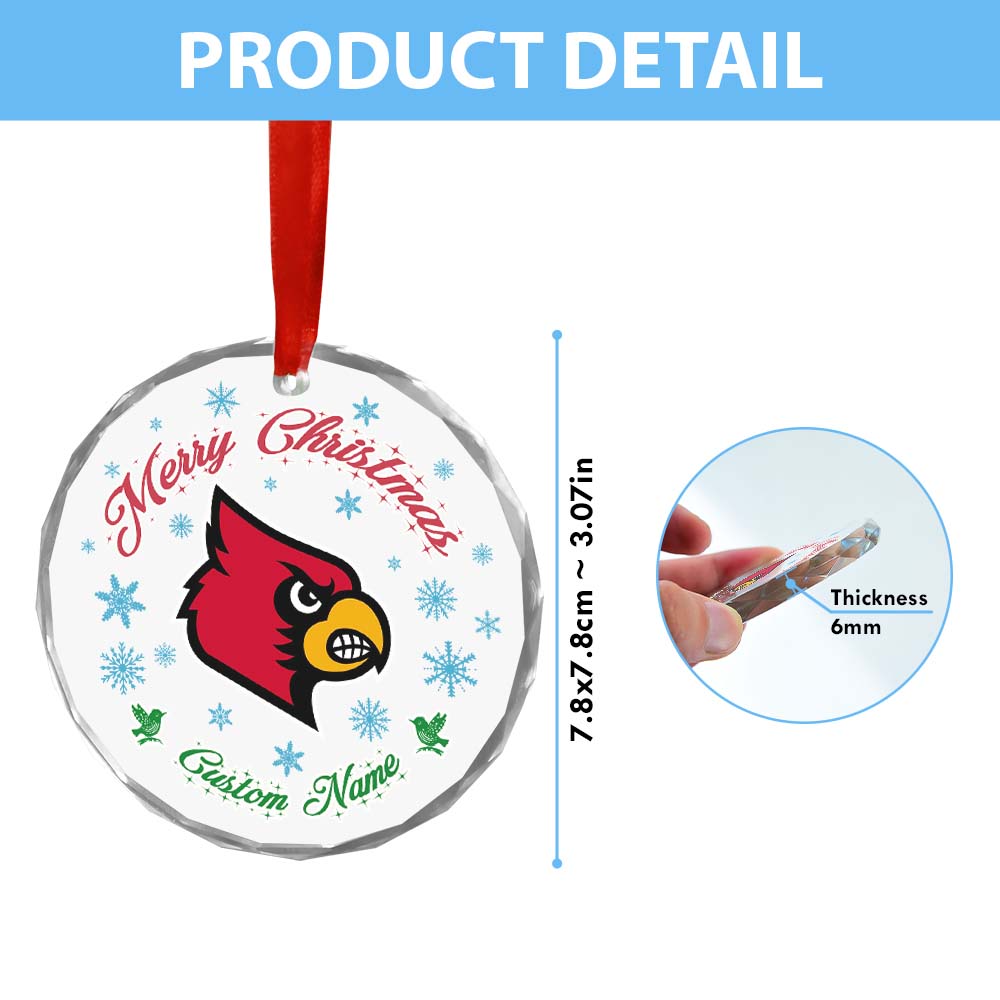 Sportswearmerch Louisville Cardinals NCAA x Christmas Glass Ornament Gift For Fans