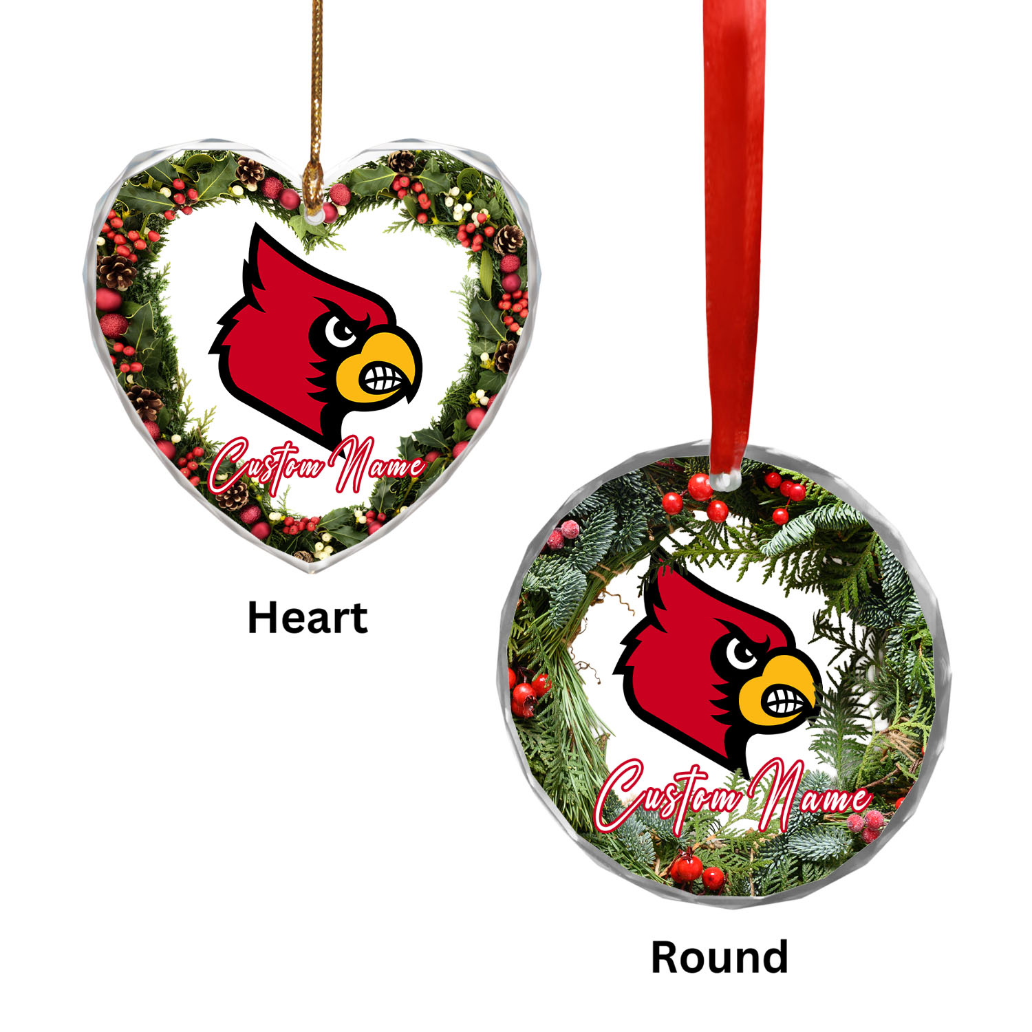 Sportswearmerch Louisville Cardinals NCAA x Christmas Glass Ornament Gift For Fans