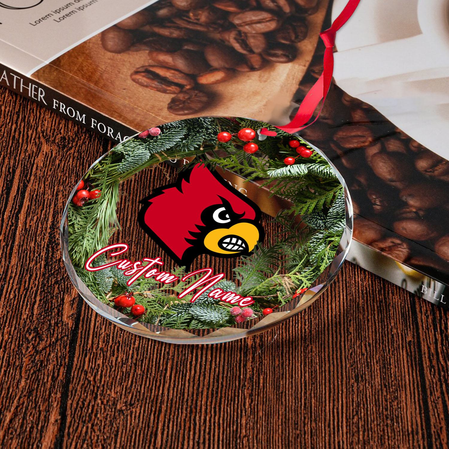 Sportswearmerch Louisville Cardinals NCAA x Christmas Glass Ornament Gift For Fans