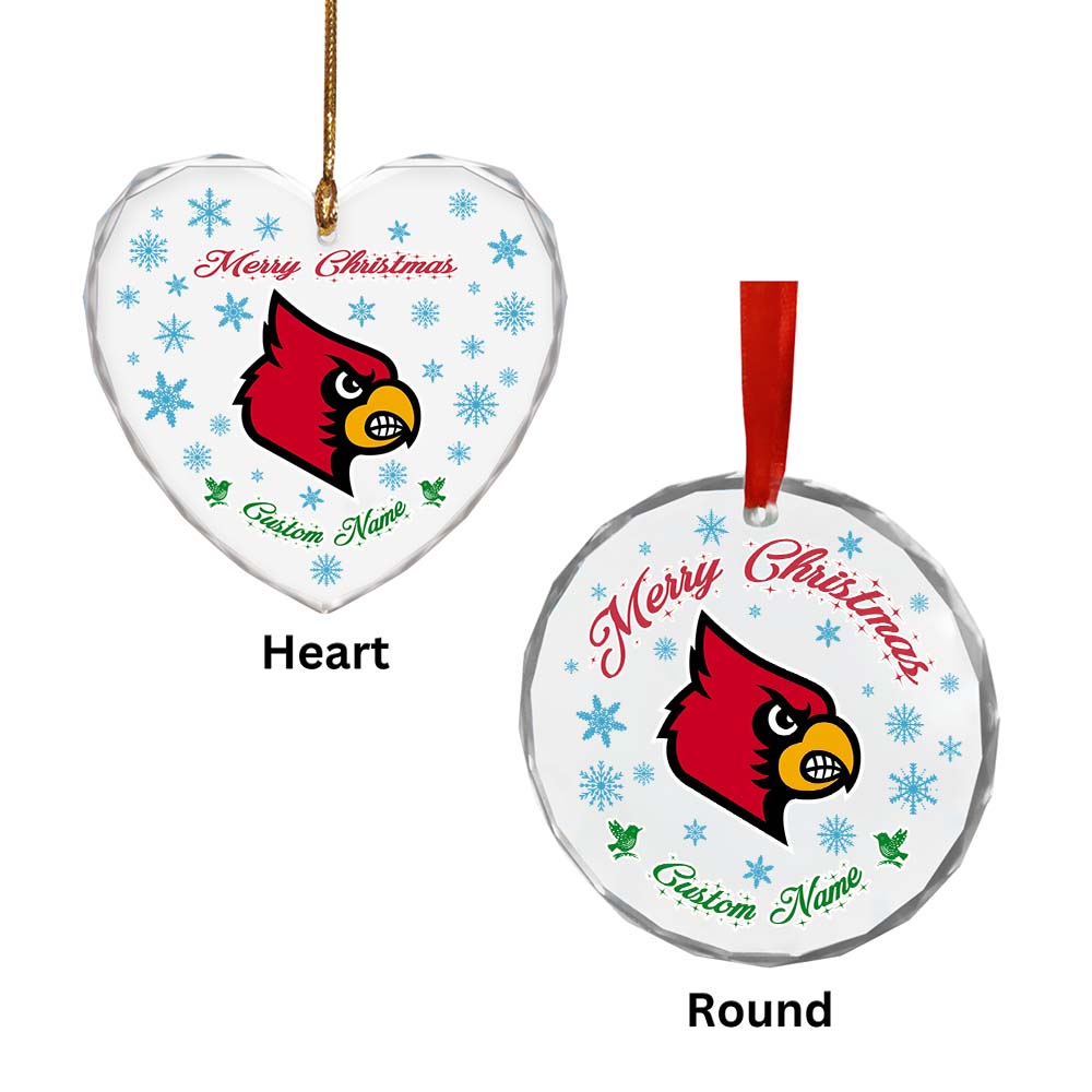 Sportswearmerch Louisville Cardinals NCAA x Christmas Glass Ornament Gift For Fans