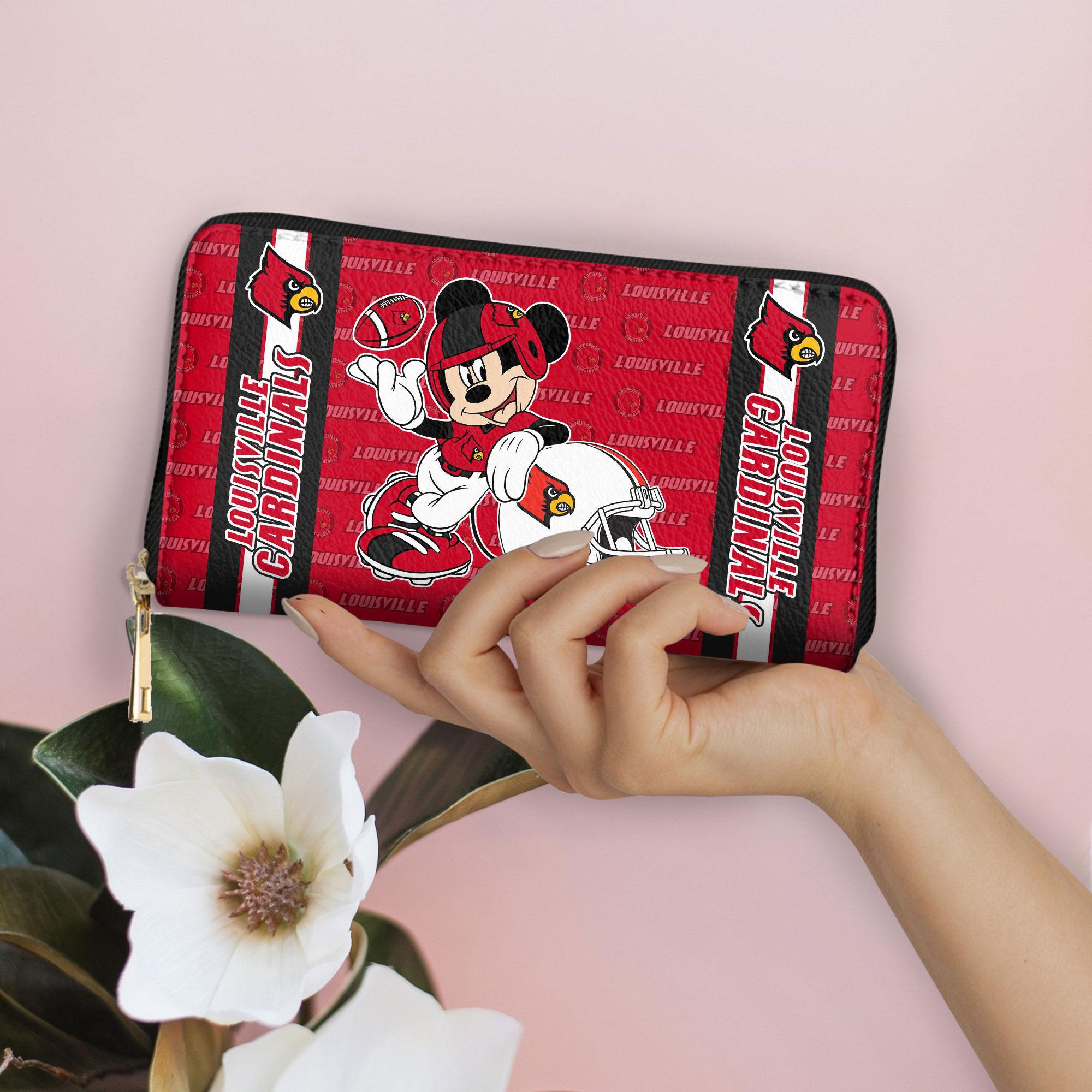 Sportswearmerch Louisville Cardinals NCAA x Mickey Women Leather Handbag For Fan