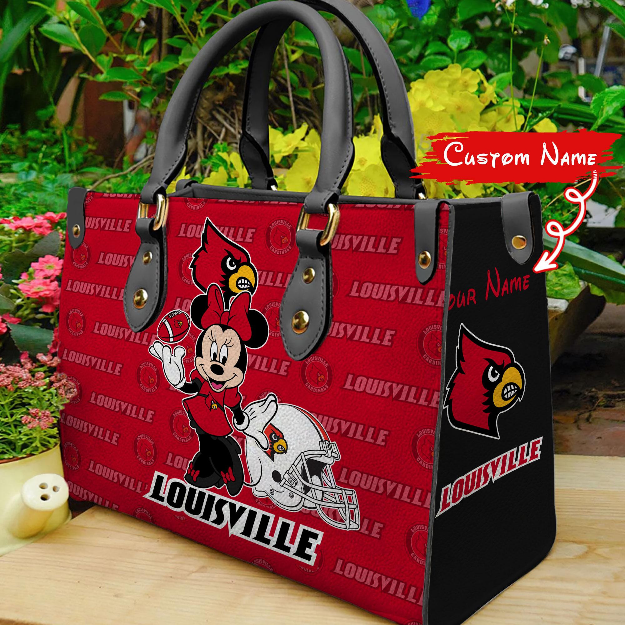 Sportswearmerch Louisville Cardinals NCAA x Minnie Women Leather Handbag For Fan