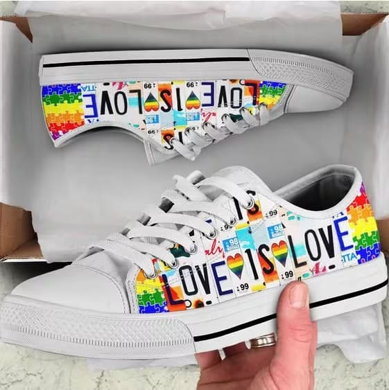 Sportswearmerch Love Is Love Shoes Low Top Canvas Sneakers Shoes For Men And Women