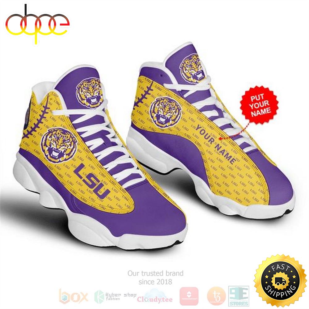 Sportswearmerch Lsu Tigers Custom AJ13 Sneakers Shoes For Men And Women