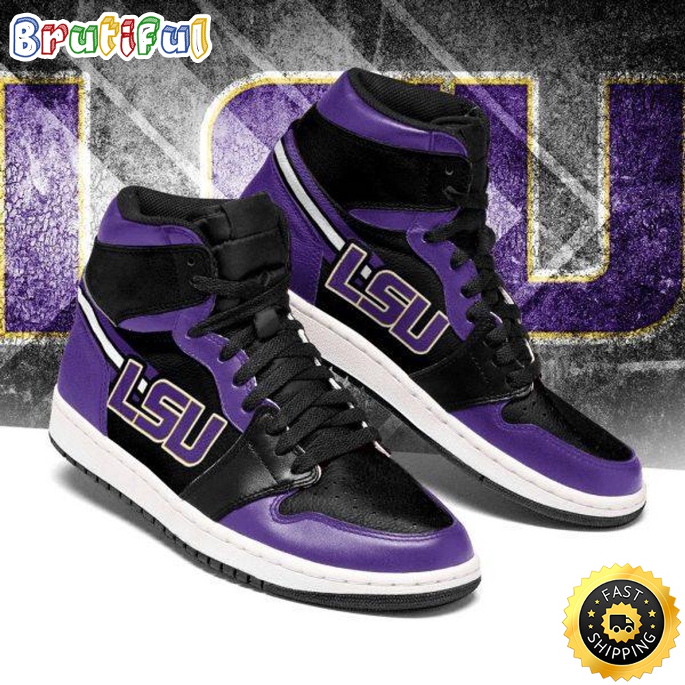 Sportswearmerch LSU Tigers NCAA AJ1 High Sneakers Shoes For Men And Women