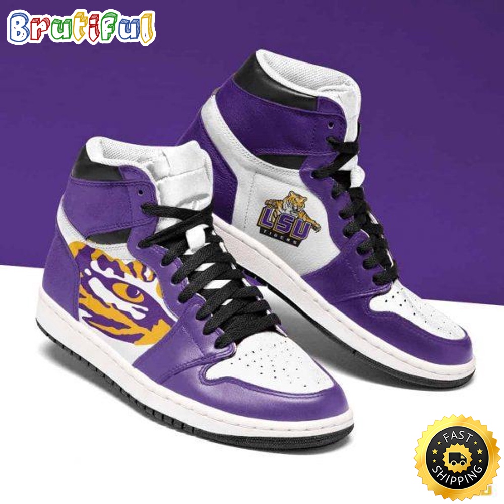 Sportswearmerch LSU Tigers NCAA AJ1 High Sneakers Shoes For Men And Women