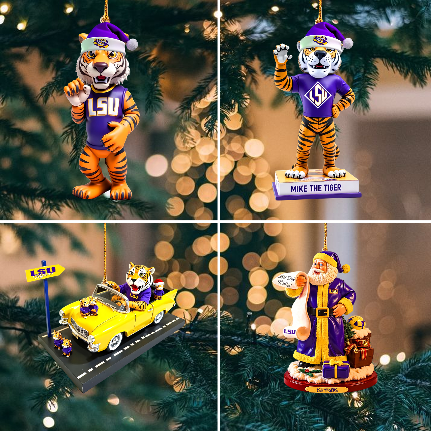Sportswearmerch LSU Tigers NCAA Christmas Acrylic Ornament Gift For Fan