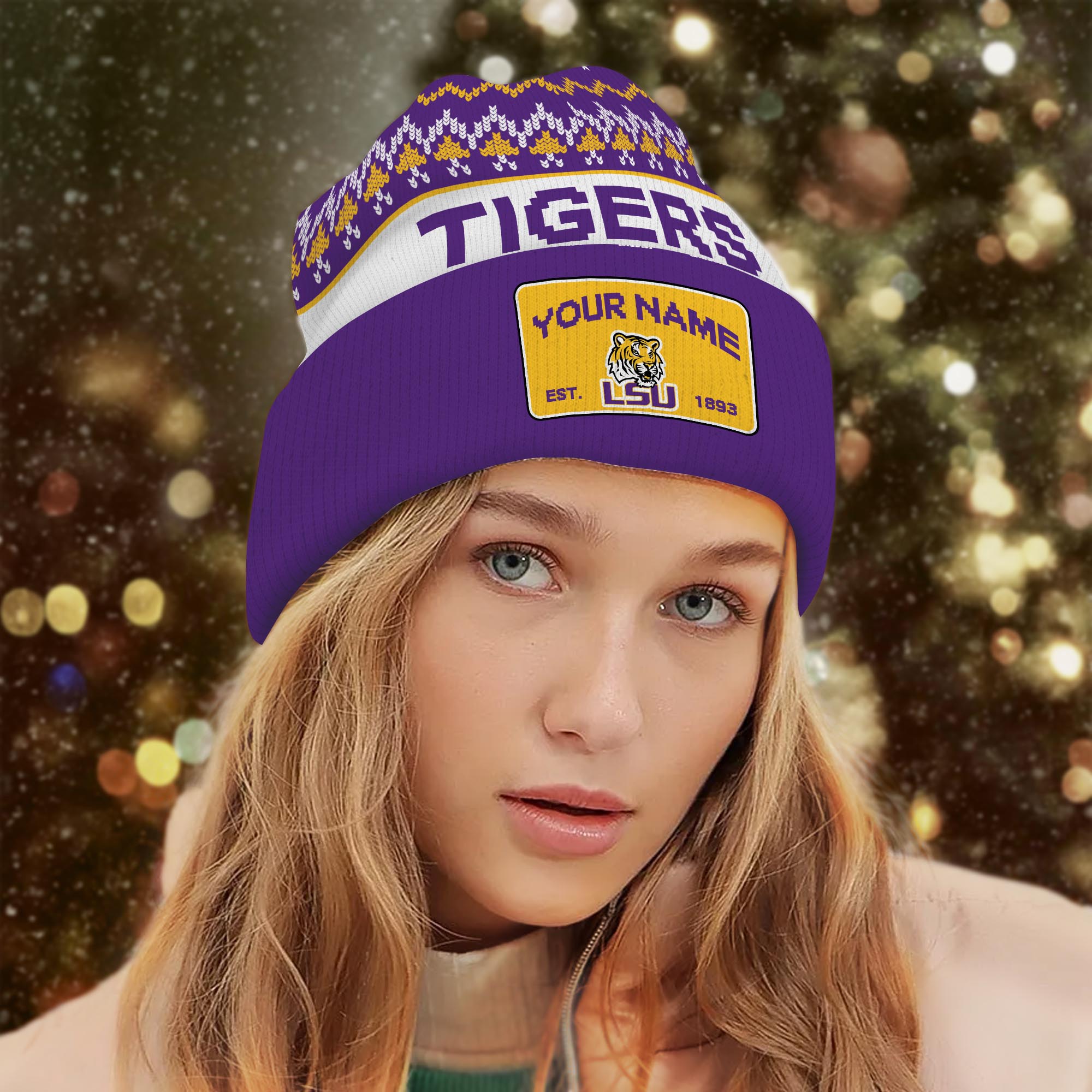 Sportswearmerch LSU Tigers NCAA Christmas Beanie Hat For Fan