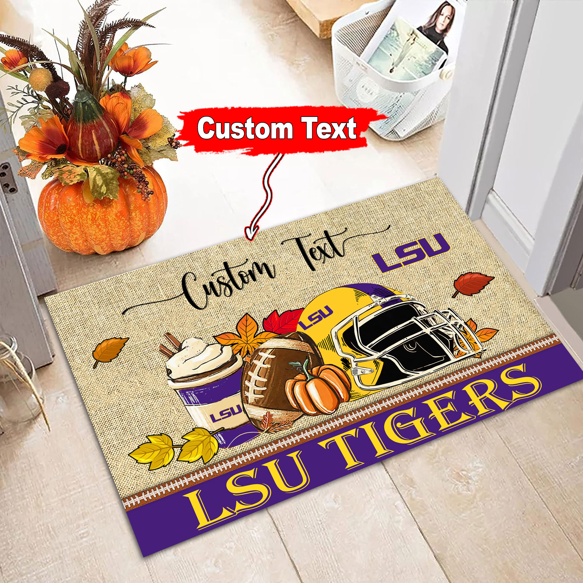 Sportswearmerch LSU Tigers NCAA Fall Football Custom Doormat For Fan