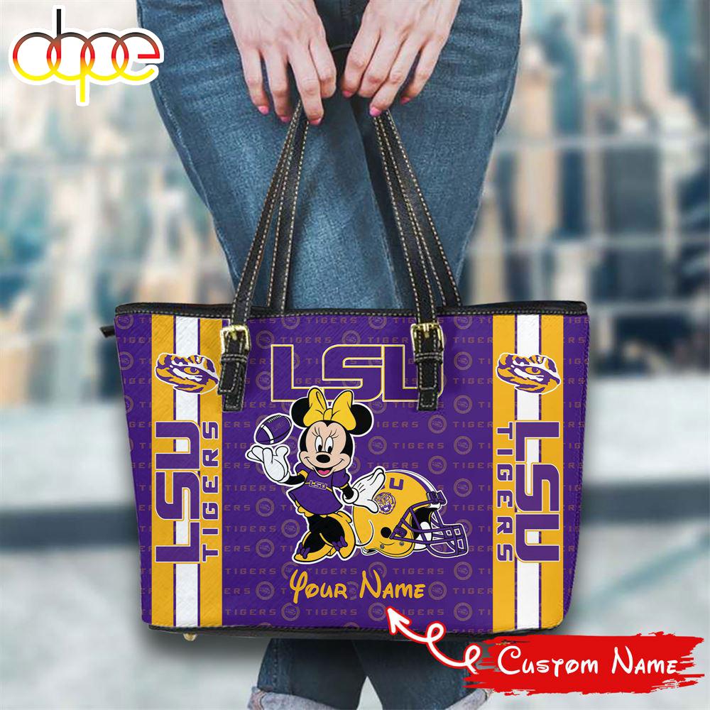 Sportswearmerch Lsu Tigers NCAA Minnie Women Leather Tote Bag For Fan