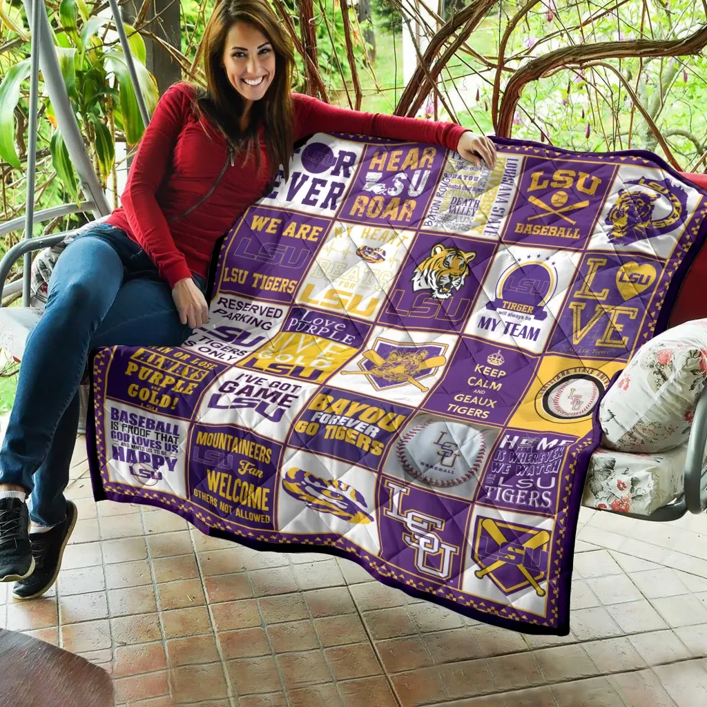 Sportswearmerch LSU Tigers NCAA Quilt Blanket For Fan