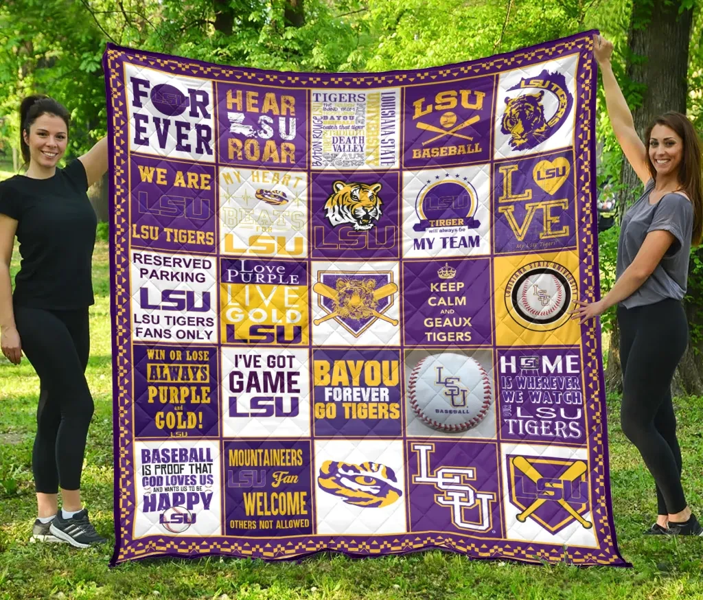 Sportswearmerch LSU Tigers NCAA Quilt Blanket For Fan