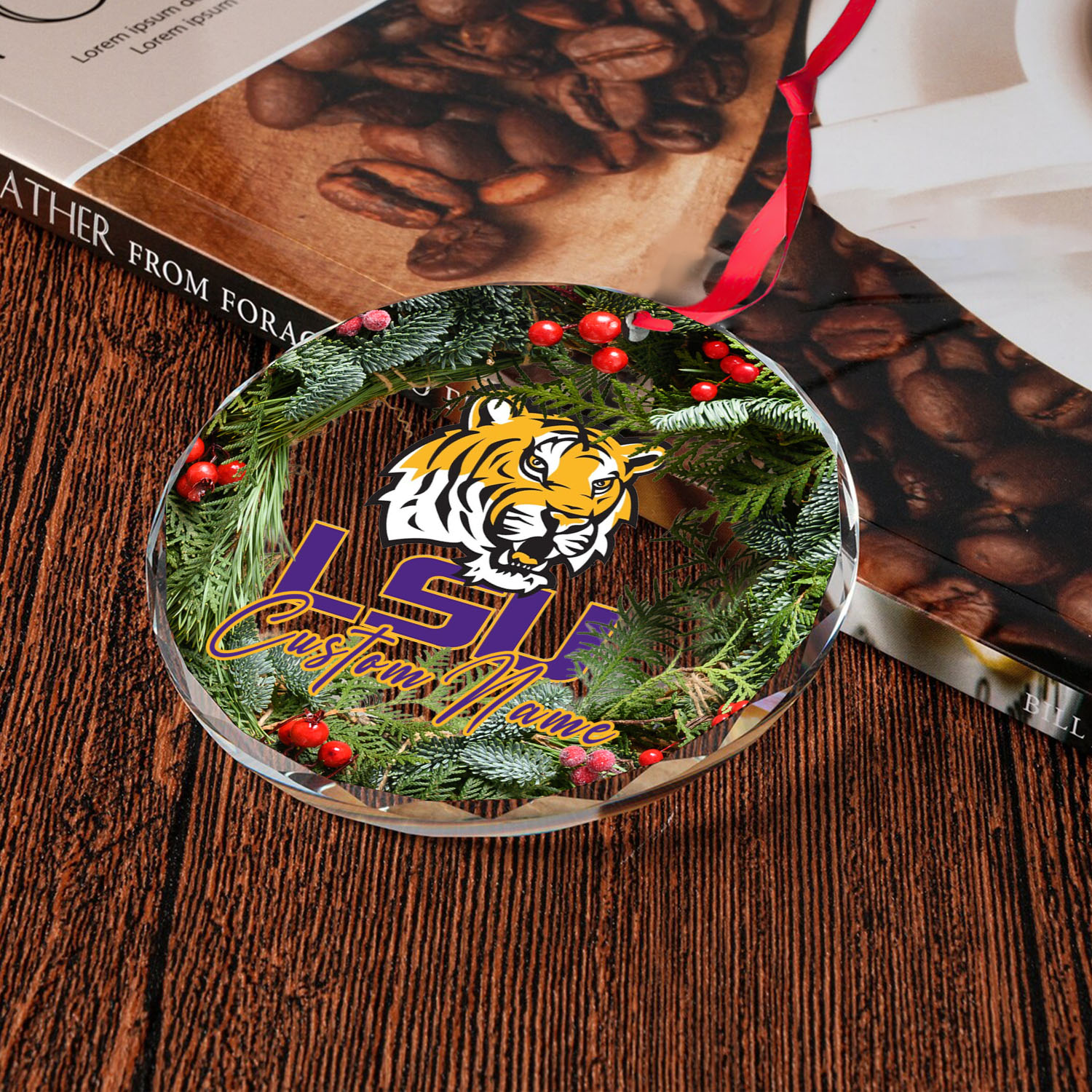 Sportswearmerch LSU Tigers NCAA x Christmas Glass Ornament Gift For Fans