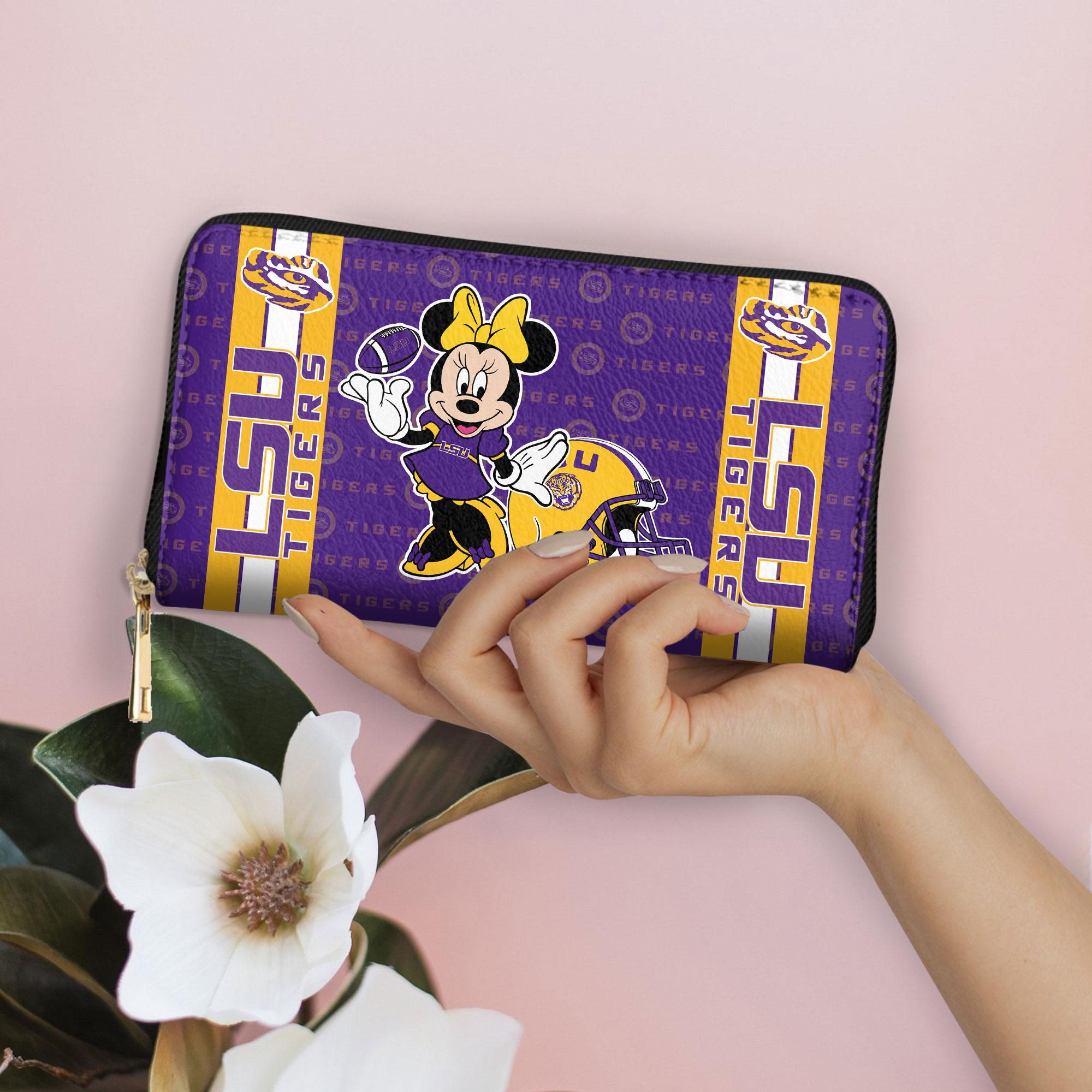 Sportswearmerch LSU Tigers NCAA x Minnie Women Leather Handbag For Fan