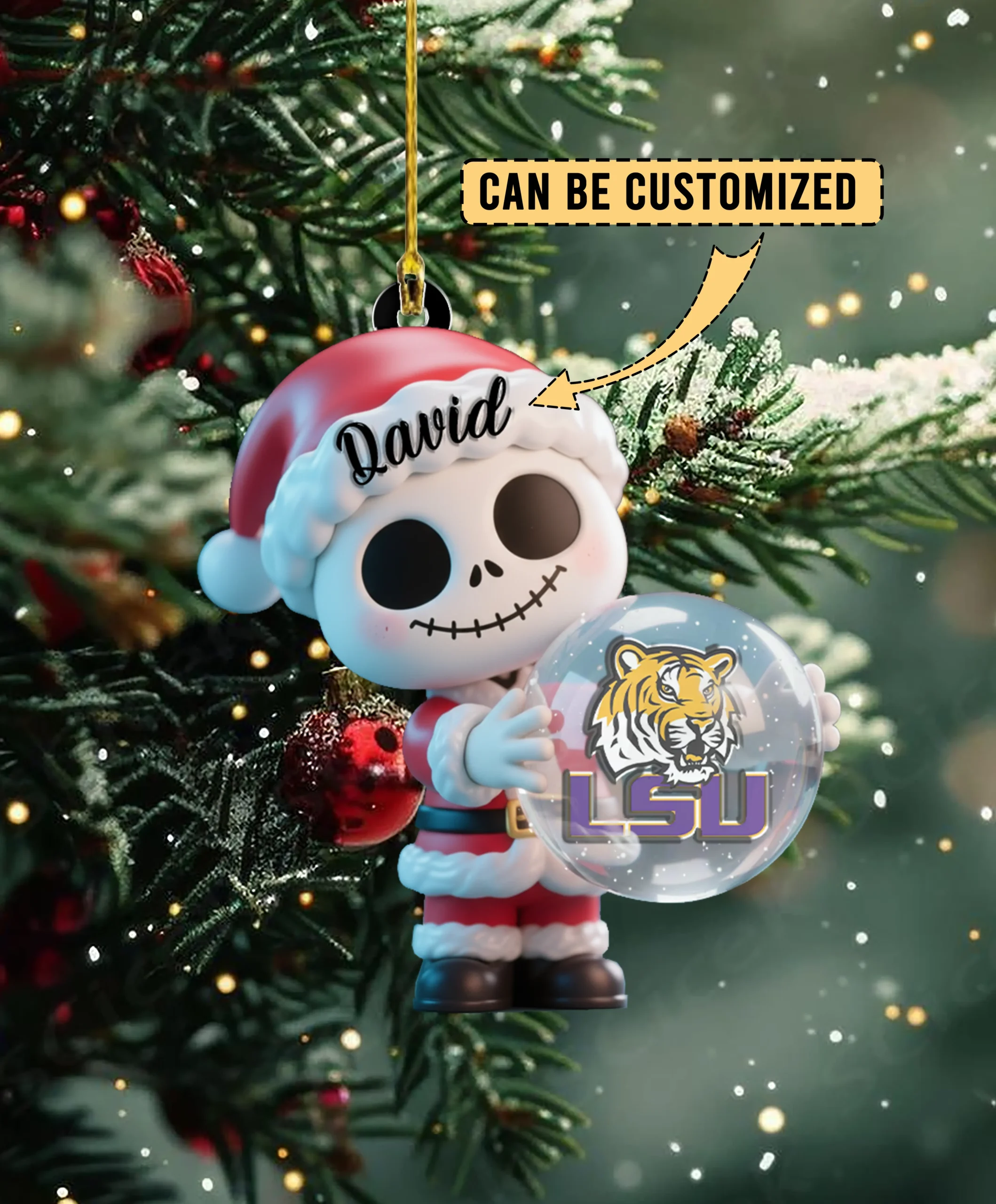 Sportswearmerch LSU Tigers NCAA x The Nightmare Before Christmas Acrylic Ornament Gift For Fans