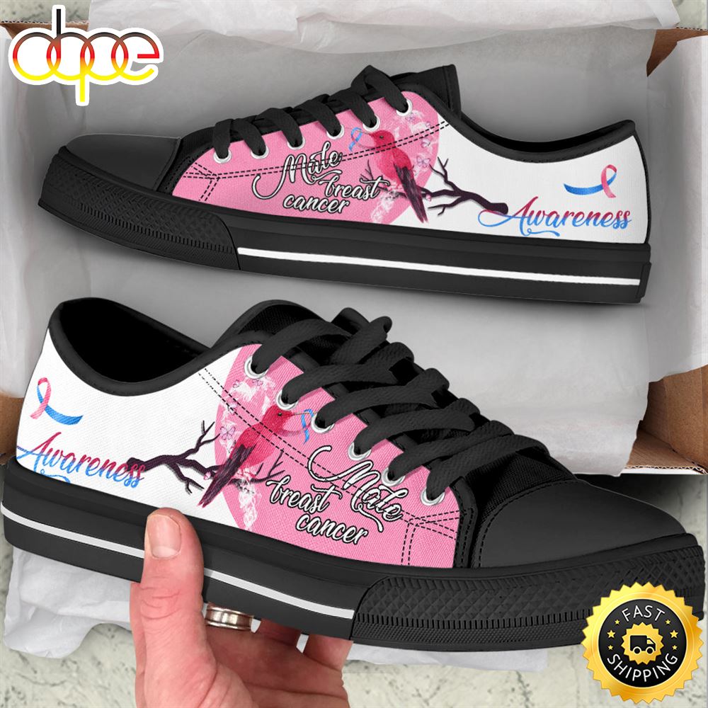 Sportswearmerch Male Breast Cancer Shoes Hummingbird Low Top Canvas Sneakers Shoes For Men And Women