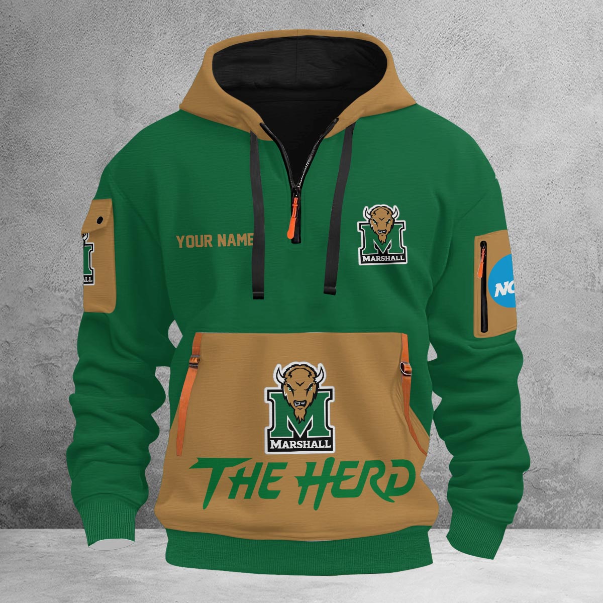 Sportswearmerch Marshall Thundering Herd NCAA Half Zip Hoodie Personalized For Fan