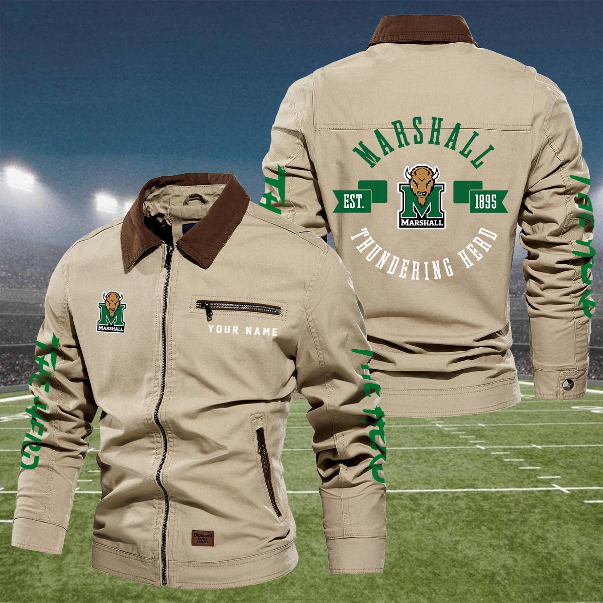 Sportswearmerch Marshall Thundering Herd NCAA Lapel Jacket For Fan