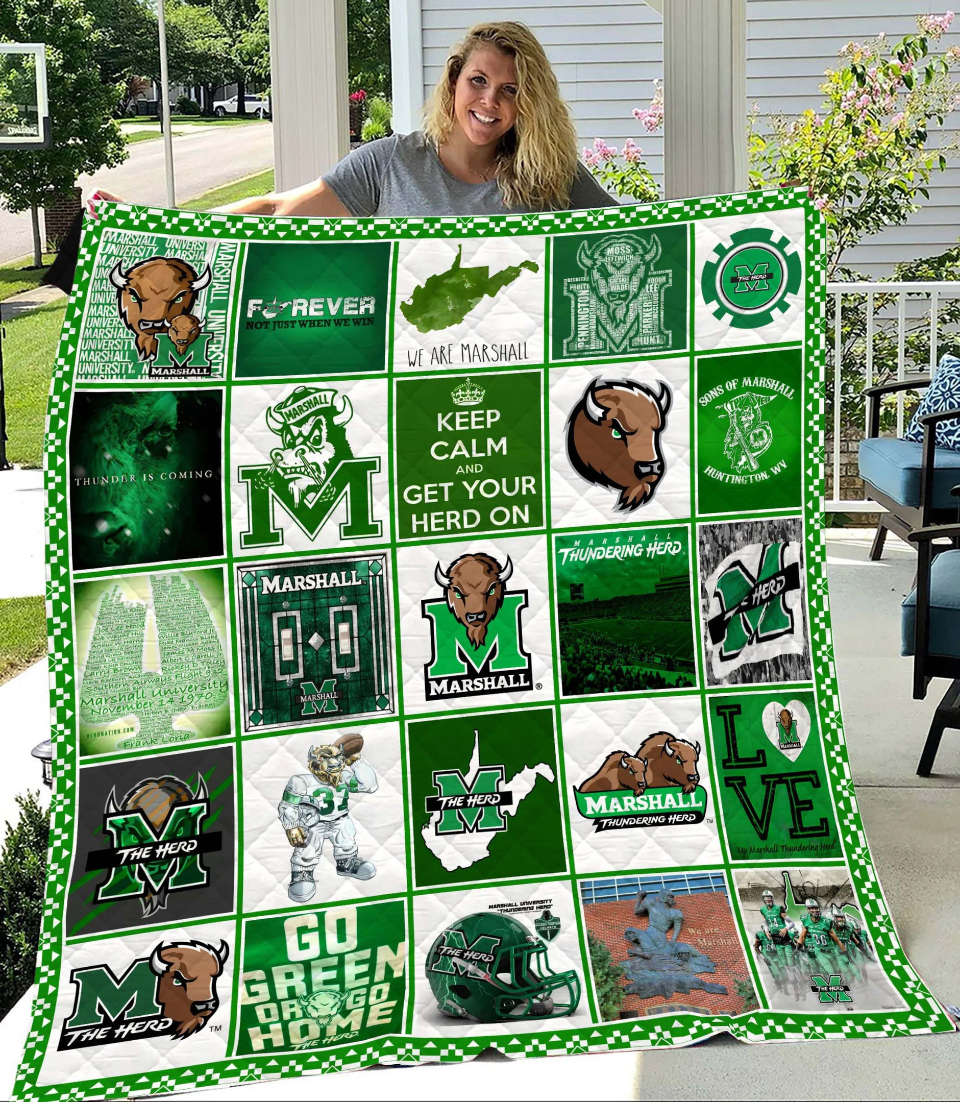 Sportswearmerch Marshall Thundering Herd NCAA Quilt Blanket For Fan