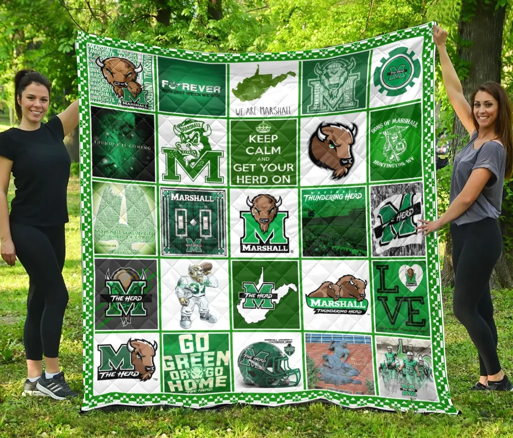 Sportswearmerch Marshall Thundering Herd NCAA Quilt Blanket For Fan