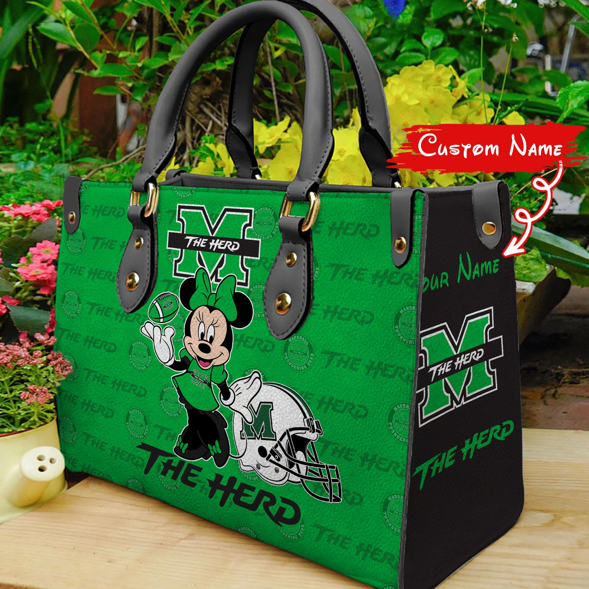 Sportswearmerch Marshall Thundering Herd NCAA x Minnie Women Leather Handbag For Fan