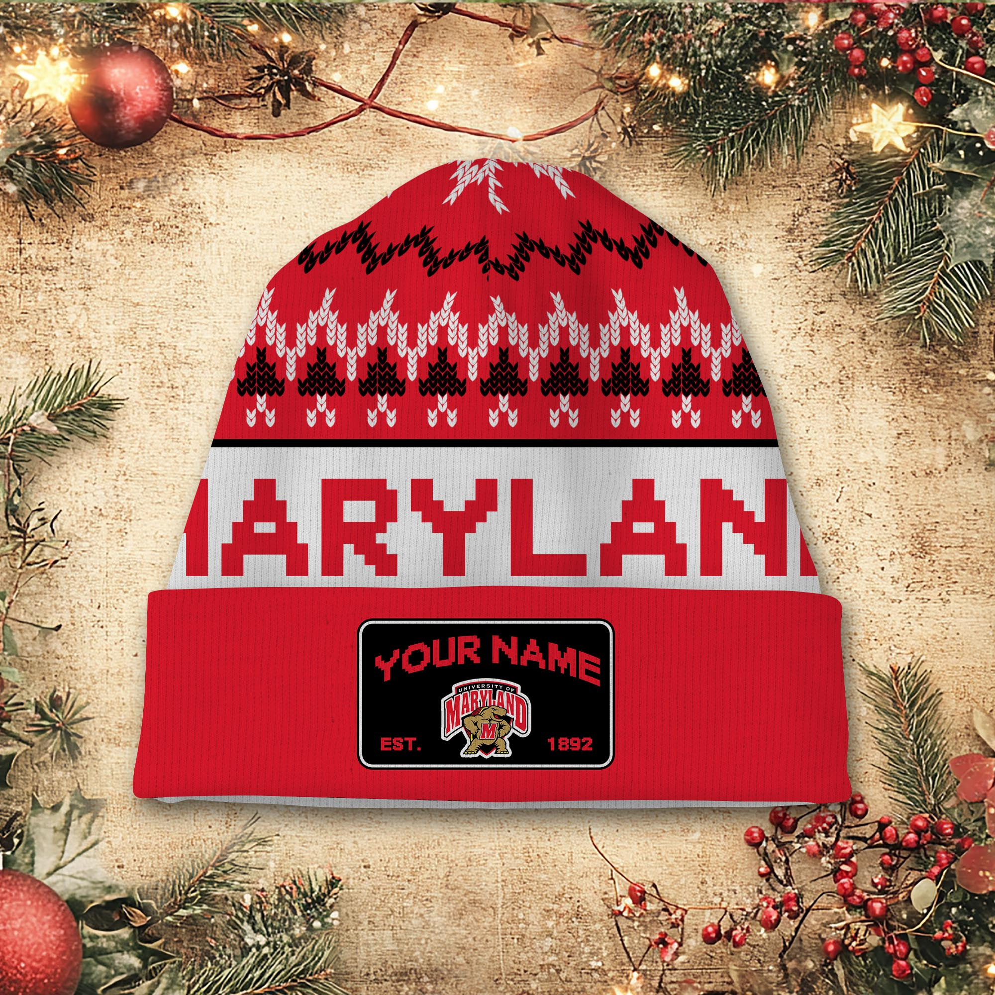 Sportswearmerch Maryland Terrapins NCAA Christmas Beanie Hat For Fan