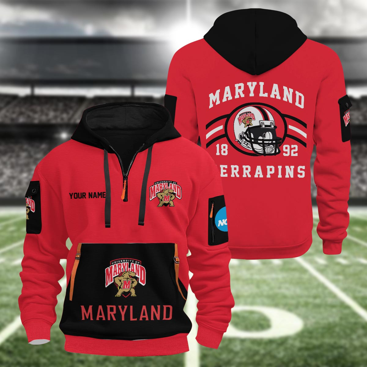 Sportswearmerch Maryland Terrapins NCAA Half Zip Hoodie Personalized For Fan