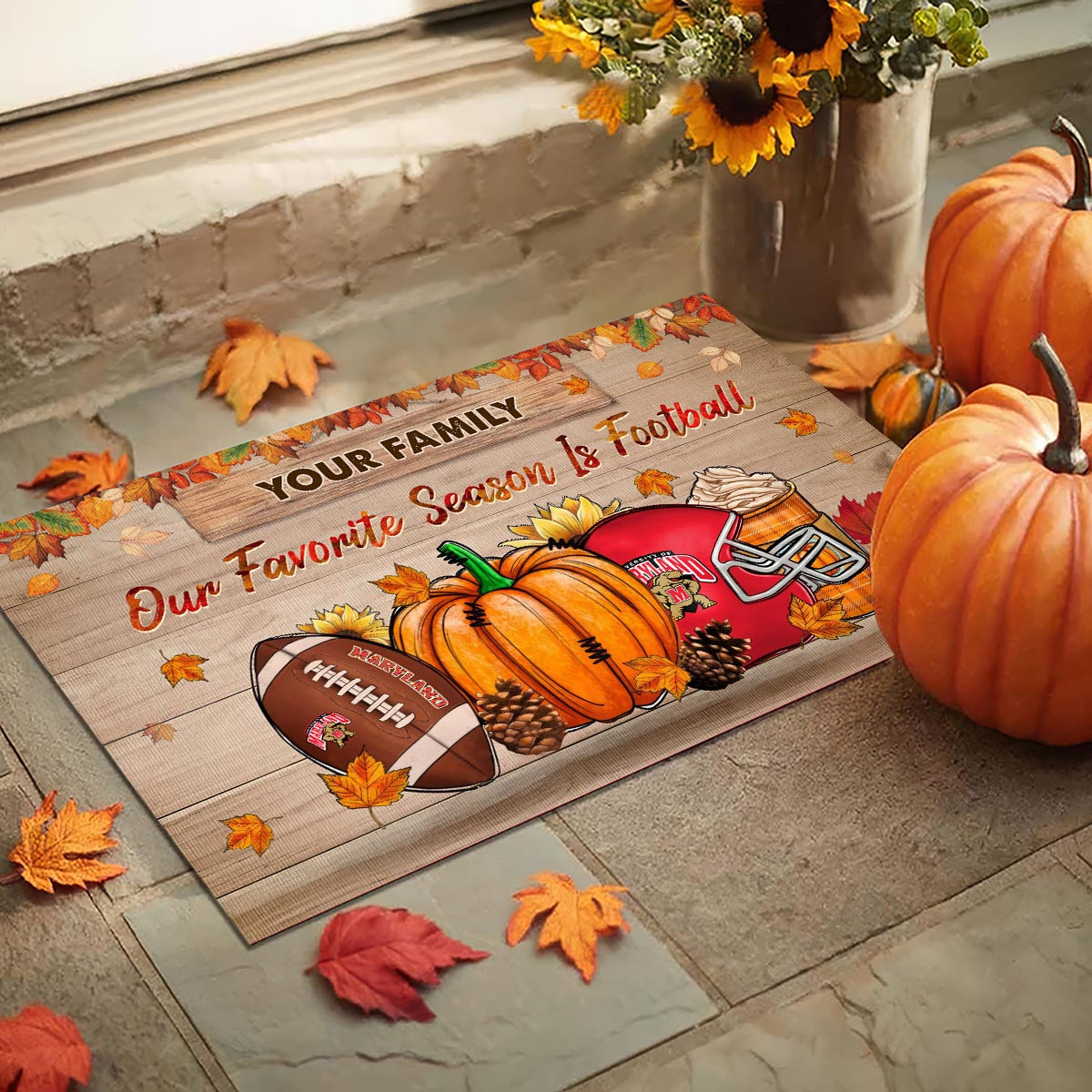 Sportswearmerch Maryland Terrapins NCAA Our Favorite Season is Football Doormat For Fan