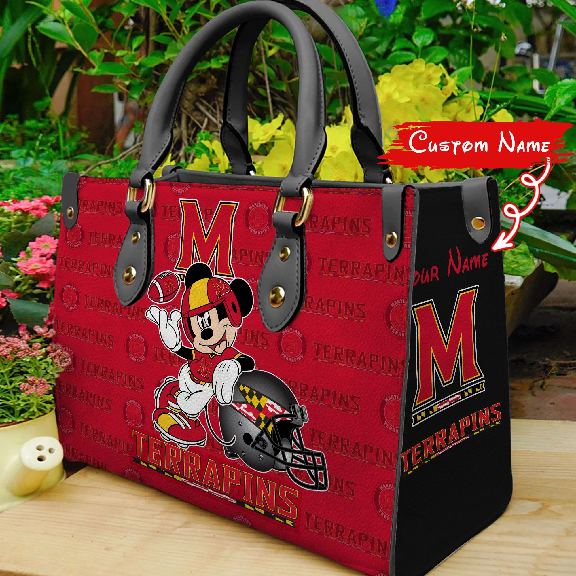 Sportswearmerch Maryland Terrapins NCAA x Mickey Women Leather Handbag For Fan
