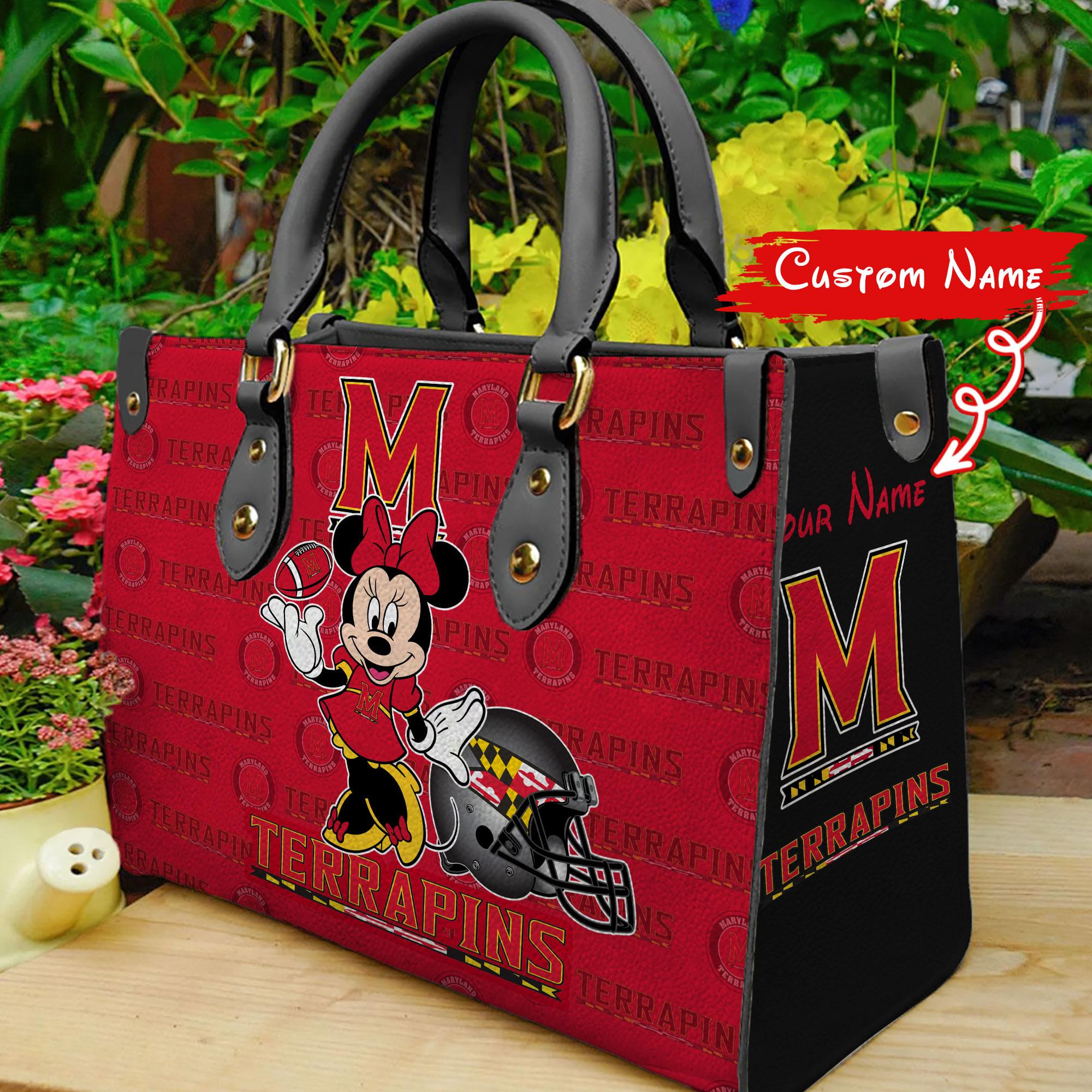 Sportswearmerch Maryland Terrapins NCAA x Minnie Women Leather Handbag For Fan