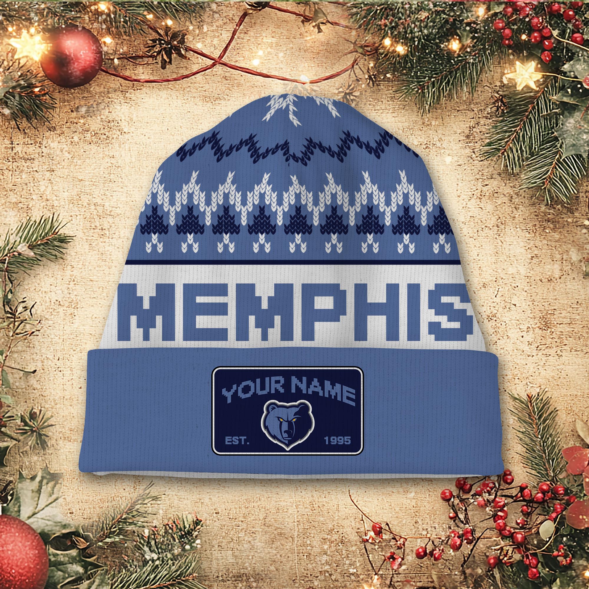 Sportswearmerch Memphis Grizzlies NBA Christmas Beanie Hat For Fan