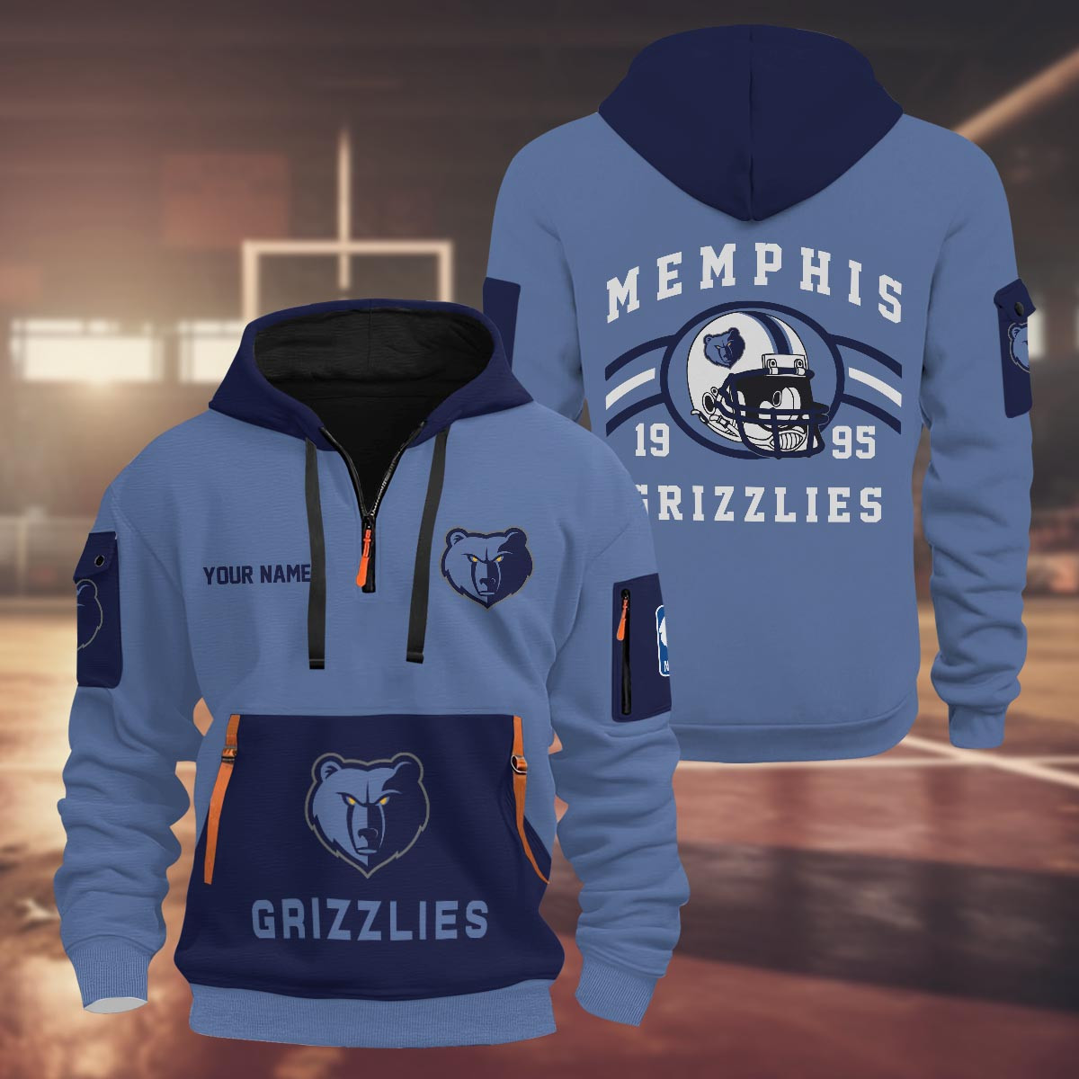 Sportswearmerch Memphis Grizzlies NBA Half Zip Hoodie Personalized For Fan