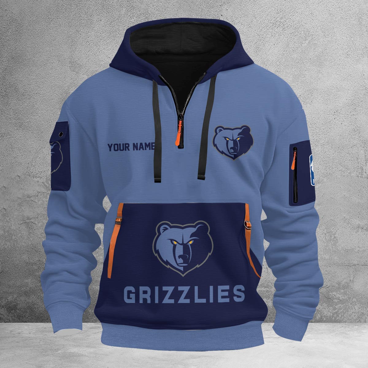 Sportswearmerch Memphis Grizzlies NBA Half Zip Hoodie Personalized For Fan