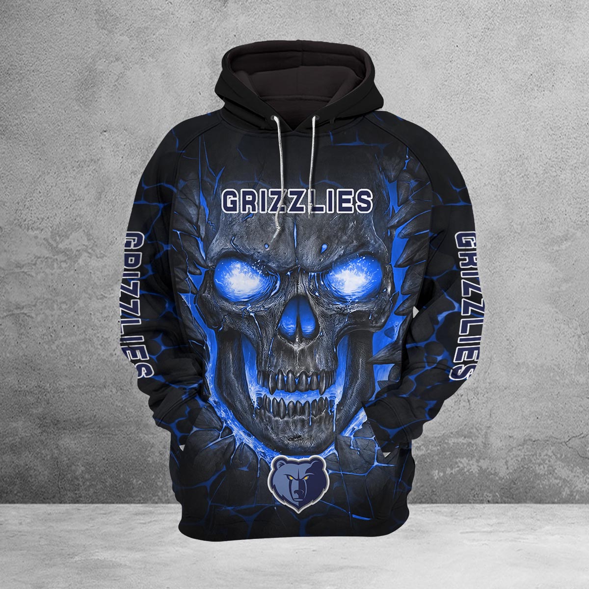 Sportswearmerch Memphis Grizzlies NBA Lava Skull Hoodie For Fan