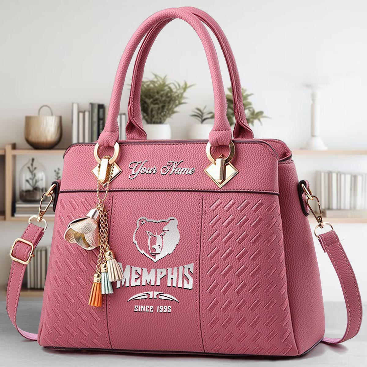Sportswearmerch Memphis Grizzlies NBA Zip Leather Handbag For Fan
