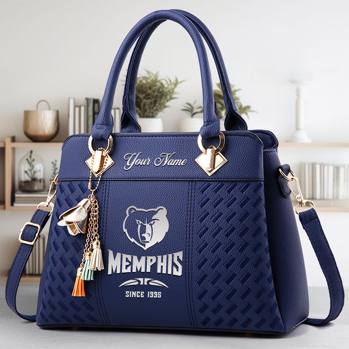 Sportswearmerch Memphis Grizzlies NBA Zip Leather Handbag For Fan