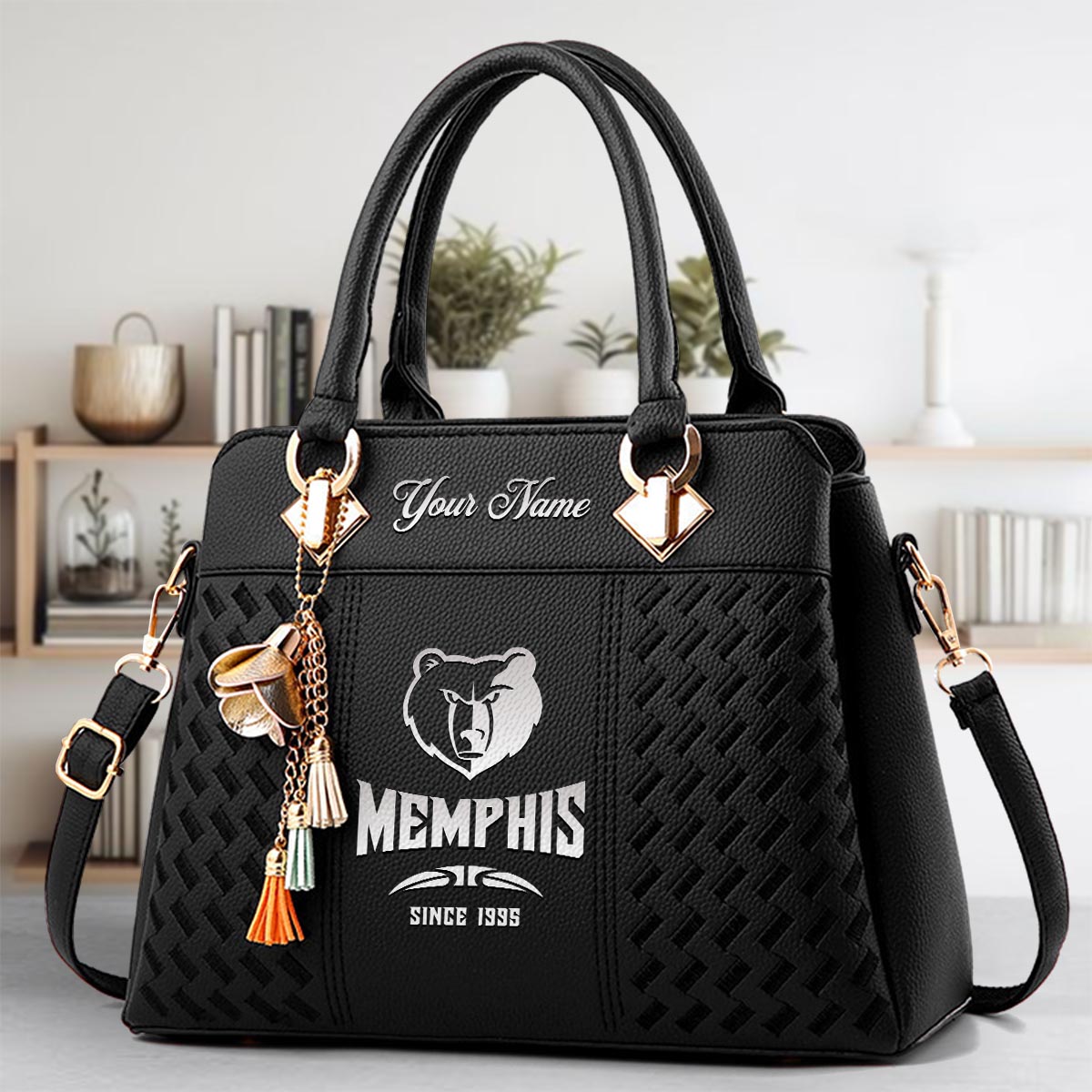 Sportswearmerch Memphis Grizzlies NBA Zip Leather Handbag For Fan