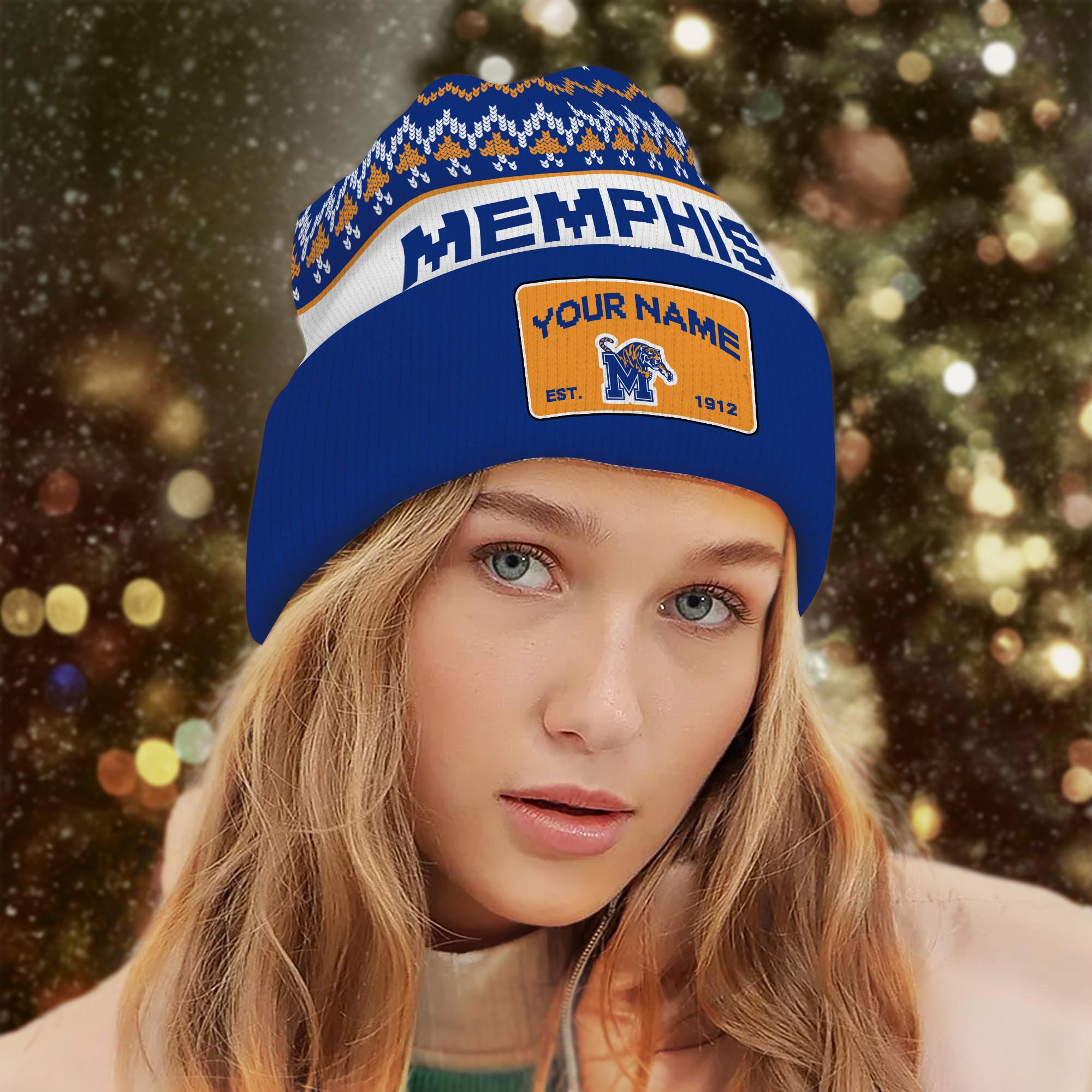 Sportswearmerch Memphis Tigers NCAA Christmas Beanie Hat For Fan