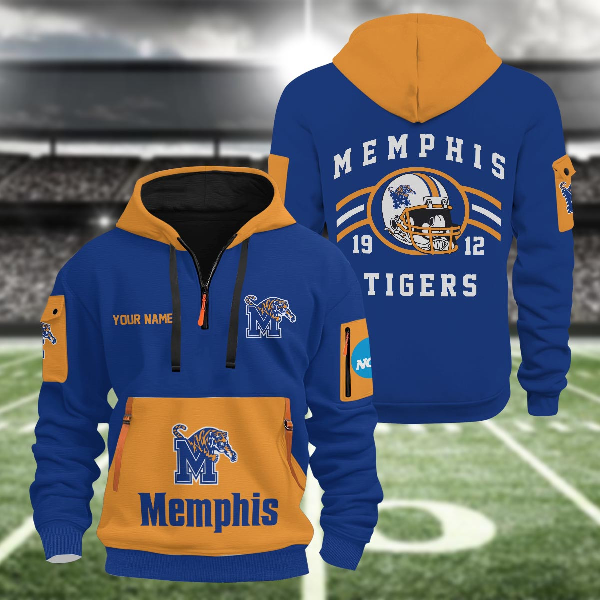Sportswearmerch Memphis Tigers NCAA Half Zip Hoodie Personalized For Fan