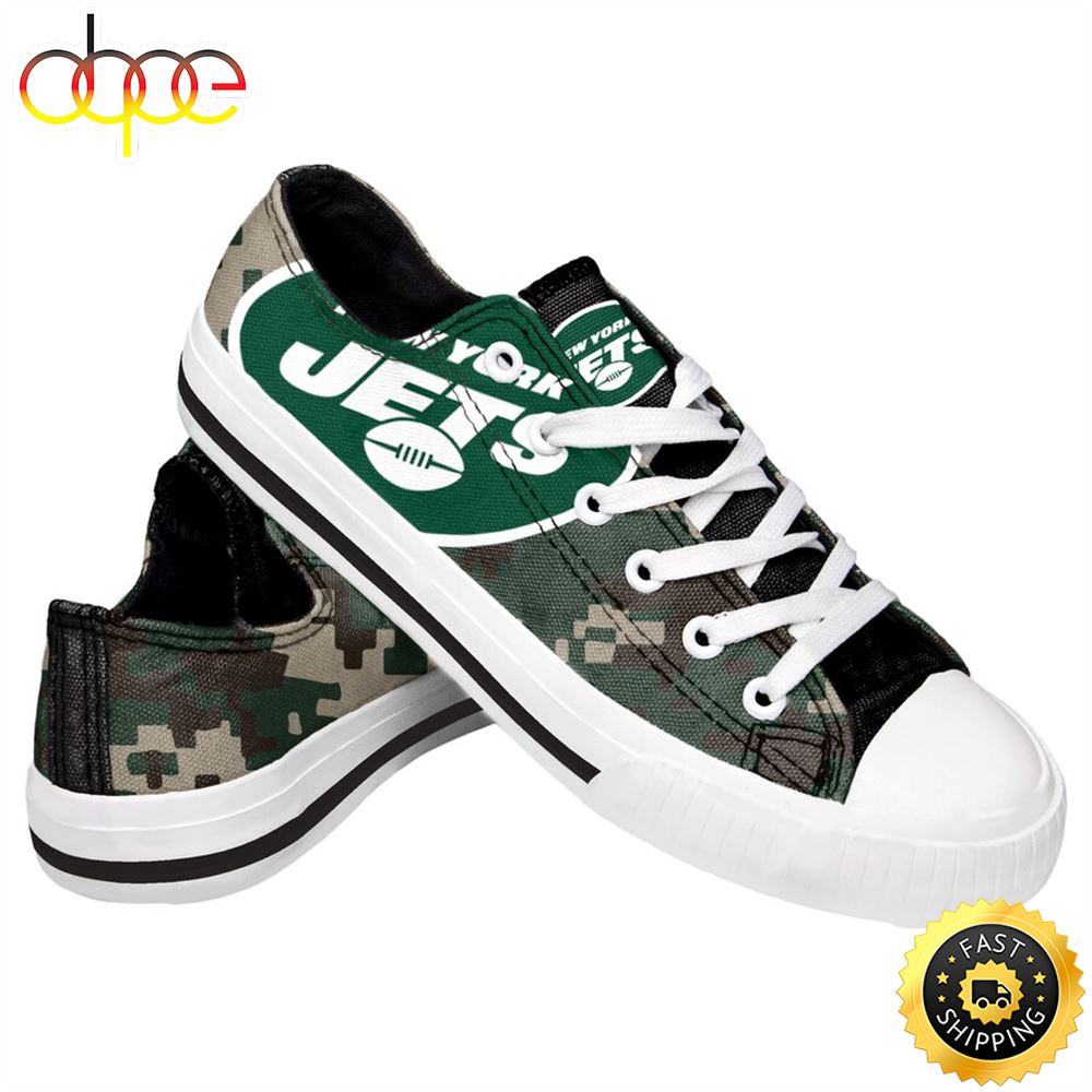 Sportswearmerch Men's FOCO New York Jets NFL Low Top Canvas Sneakers Shoes For Men And Women