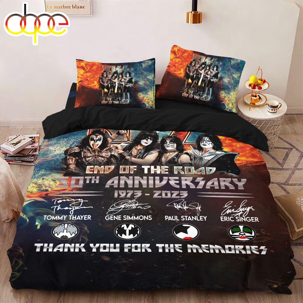 Sportswearmerch Metal Art Kiss Band Music Bedding Set For Fan