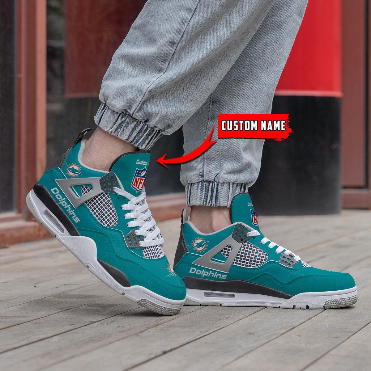 Sportswearmerch Miami Dolphins NFL Air Jordan 4 Sneaker AJ4 Sneakers Shoes For Men And Women