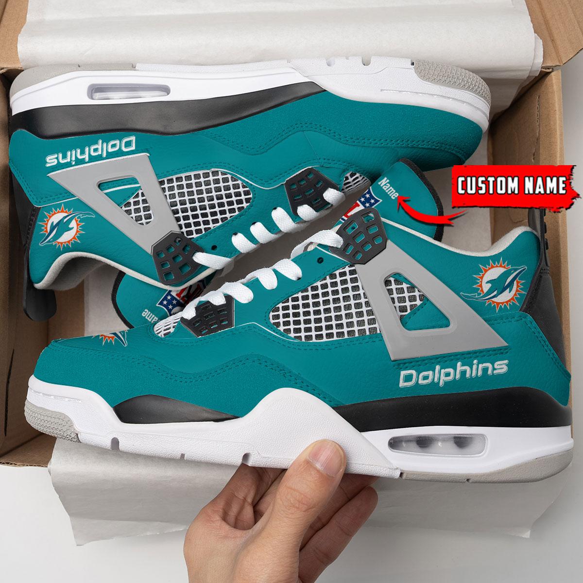 Sportswearmerch Miami Dolphins NFL Air Jordan 4 Sneaker AJ4 Sneakers Shoes For Men And Women