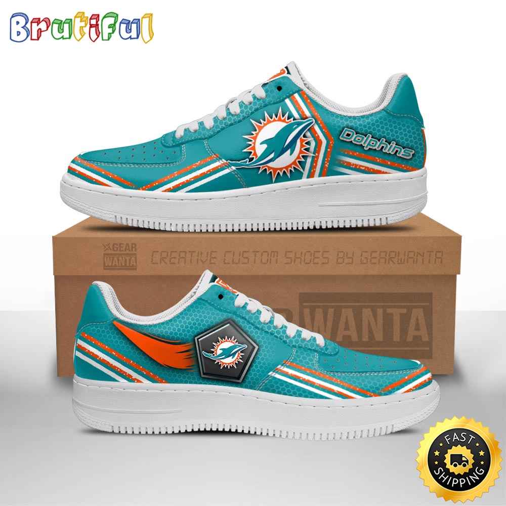 Sportswearmerch Miami Dolphins NFL Air Low-Top Sneakers Shoes For Men And Women