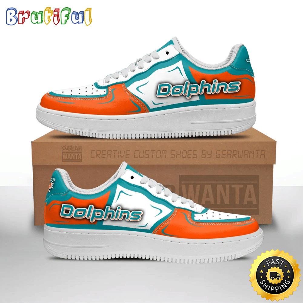 Sportswearmerch Miami Dolphins NFL Air Low-Top Sneakers Shoes For Men And Women